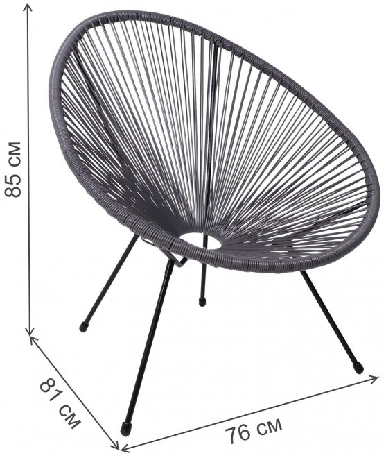 Кресло из ротанга Rimini серый