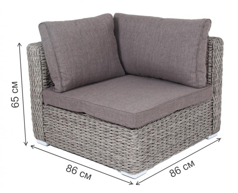 Кресло Кайлаш угловое серый / гиацинт