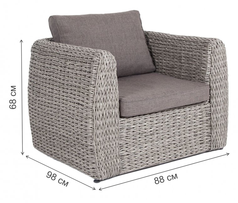 Кресло Велес серый