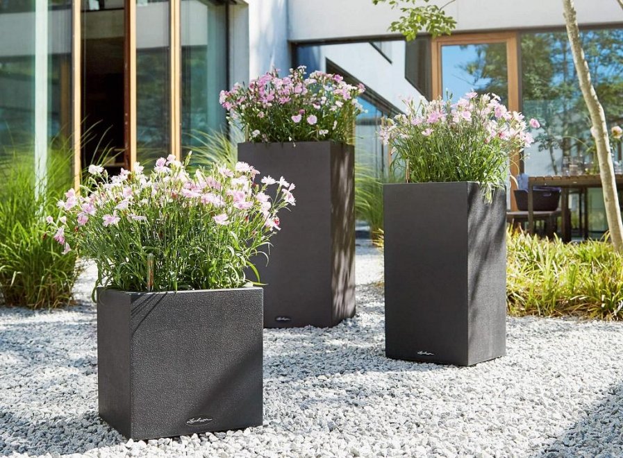 Кашпо Канто Стоун 30 колон графит
