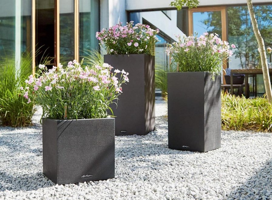 Кашпо Канто Стоун 40 колон графит