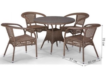 Обеденный комплект 4+1 T220CT Y32-W56 4Pcs плетеный