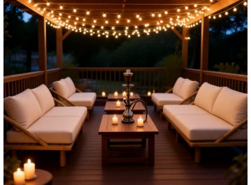 Диван деревянный трехместный с подушками Denmark натуральный / льняной бежевый