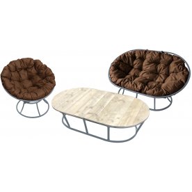 Комплект для отдыха из металла Мамасан Папасан