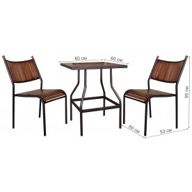 Обеденный комплект из дерева и металла Бетта Мини