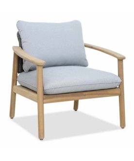 Лаунж-кресло деревянное с подушками Freeport песочный / угольный / серый