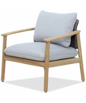 Лаунж-кресло деревянное с подушками Freeport песочный / угольный / серый