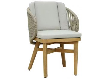 Кресло обеденное деревянное с подушками Mali натуральный