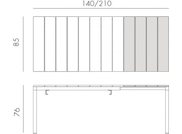 Стол металлический раздвижной Rio Alu 140 Extensibile белый