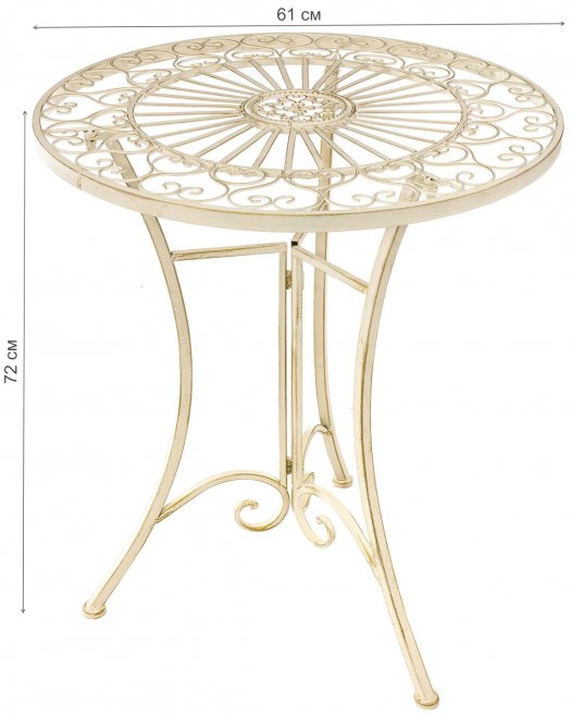 Стол кофейный круглый Кружево белый