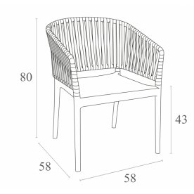 Кресло пластиковое Portofino белый / черный