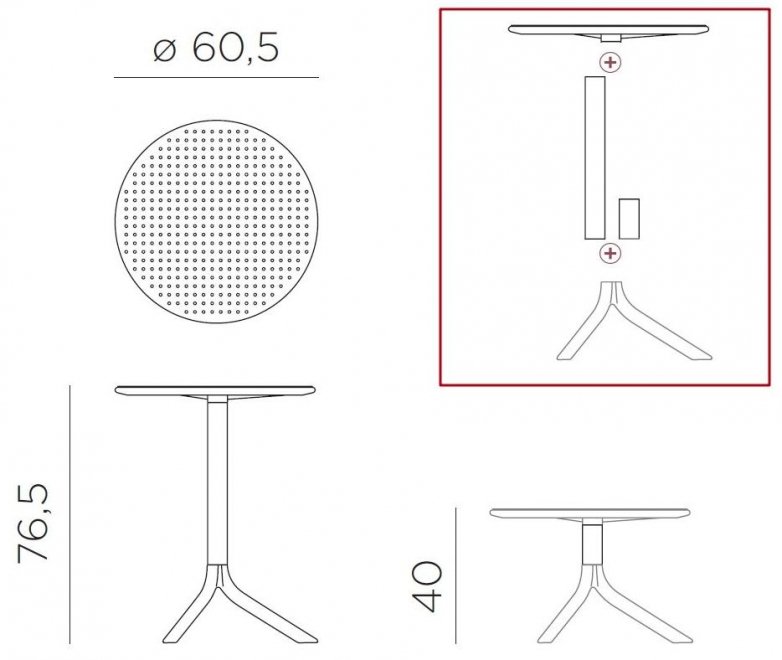Пластиковый стол Step антрацит