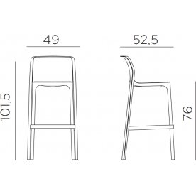 Стул пластиковый барный Net Stool ментоловый