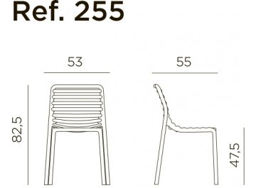 Стул пластиковый Doga Bistrot антрацит