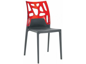 Стул пластиковый Ego-Rock антрацит / красный