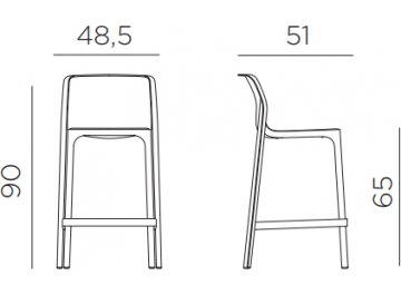 Стул пластиковый полубарный Net Stool Mini коралловый