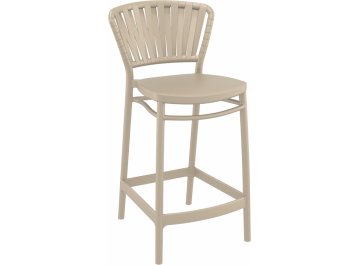 Стул пластиковый полубарный Portofino бежевый