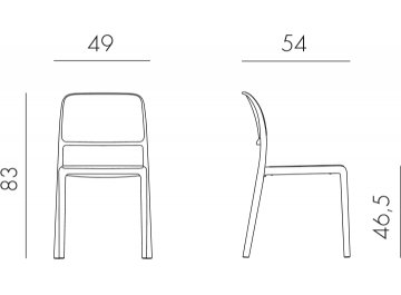 Стул пластиковый Riva Bistrot антрацит