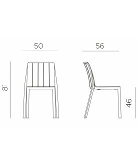 Стул пластиковый Tiberina Bistrot бежевый