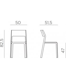 Стул пластиковый Trill Bistrot горчичный