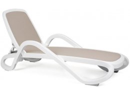 Шезлонг-лежак пластиковый Alfa белый / тортора