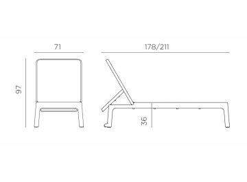 Шезлонг-лежак пластиковый Plano бежевый