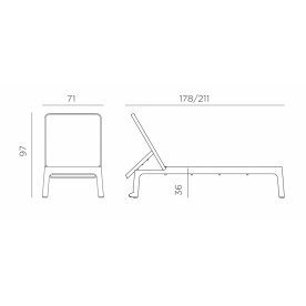 Шезлонг-лежак пластиковый Plano тортора