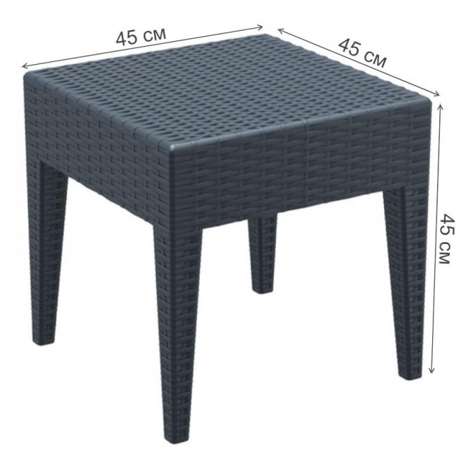 Столик плетеный Miami Lounge антрацит