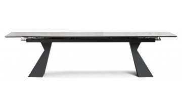 Керамический стол Денхольм 240(290)х100х75 rystal onyx bianco / черный