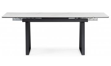 Керамический стол Джек 140(200)х80 белый мрамор alpin white / черный