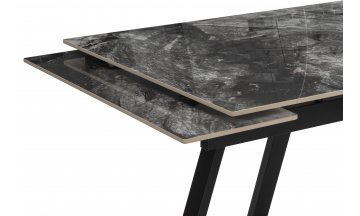 Керамический стол Силлем 120(180)х80 риальто серый темный / черный