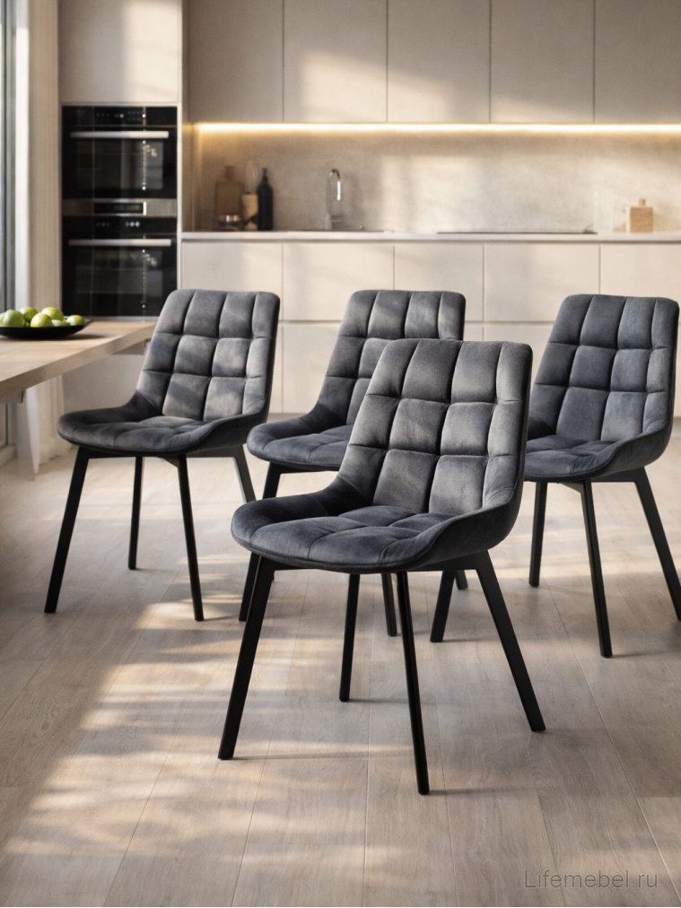 Комплект стульев Форт 4 шт темно-серый / черный