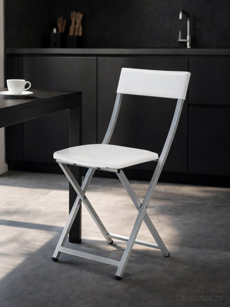 Стул на металлокаркасе Elevis белый полимер / светлый мусс