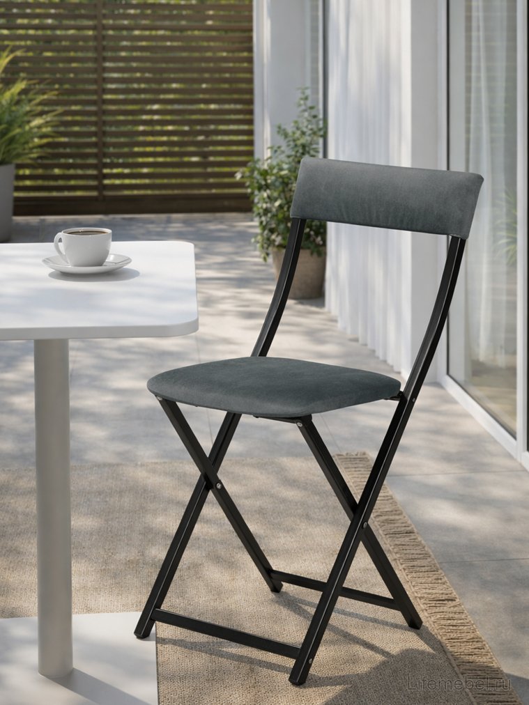 Стул на металлокаркасе Elevis темно-серый / черный