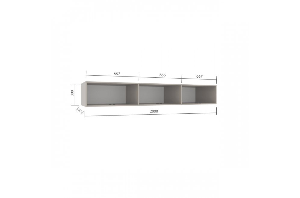 Шкаф навесной Фиеста Лайт 200 кашемир ЛДСП