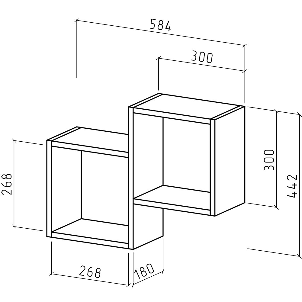 Шкаф навесной Флэш-18 дуб молочный