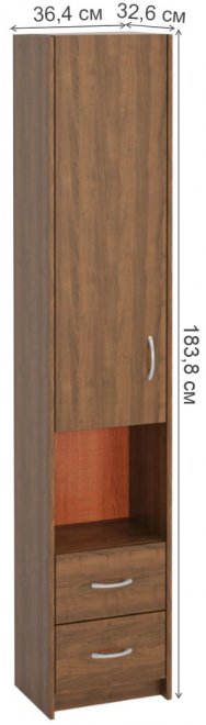 Шкаф Милана-18 левый орех