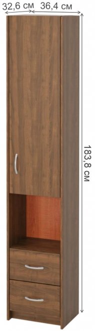 Шкаф Милана-18 правый орех