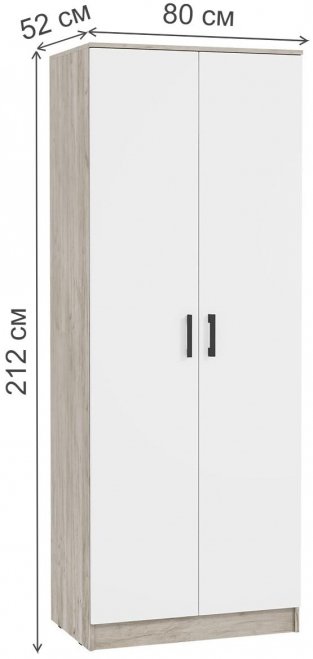Шкаф Адайн ШК-20 дуб крафт серый / белый