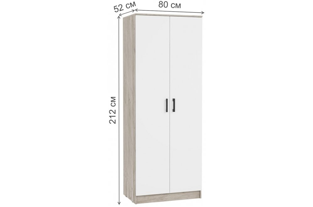 Шкаф Адайн ШК-20 дуб крафт серый / белый