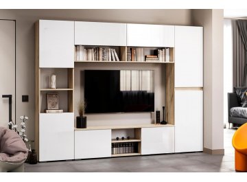 Шкаф распашной Алетра П-500 дуб крафт серый / глянец белый