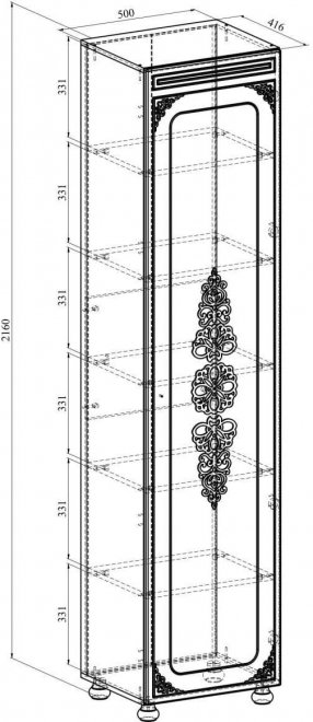 Шкаф Ассоль АС-531К правый белое дерево