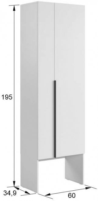 Шкаф Баско L600 К4 графит с полкой