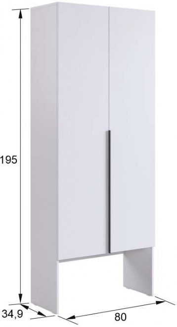 Шкаф Баско L800 К3 белое дерево с полкой