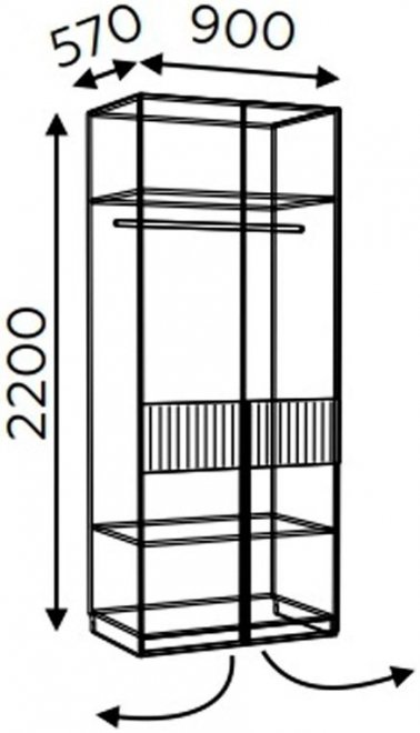 Шкаф Беатрис 7 палермо / велюр