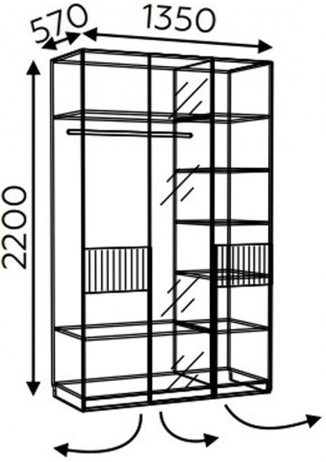 Шкаф Беатрис 8 палермо / велюр / софт латте