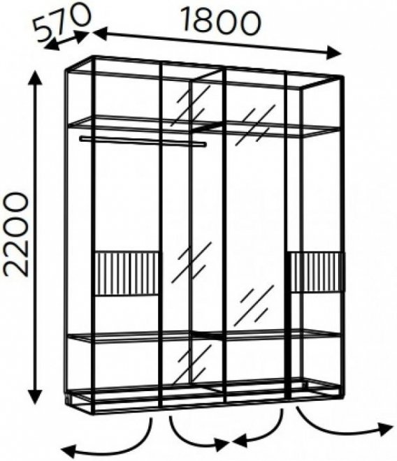 Шкаф Беатрис 9 палермо / велюр / софт латте