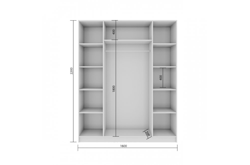 Шкаф Бостон 160 белый ЛДСП