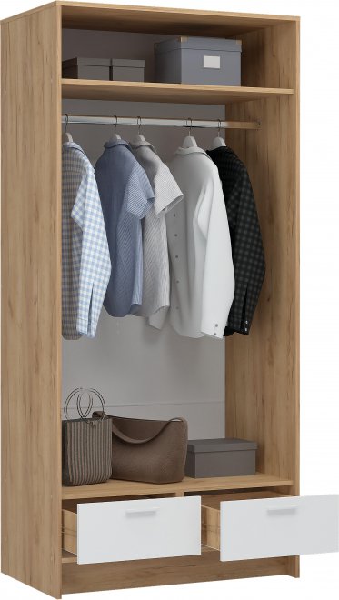 Шкаф Бран ШК-02 белый / дуб крафт золото