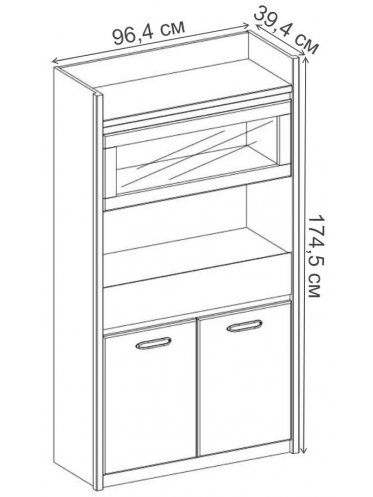 Шкаф Джаз 1V2D1S каштан найбори / оникс